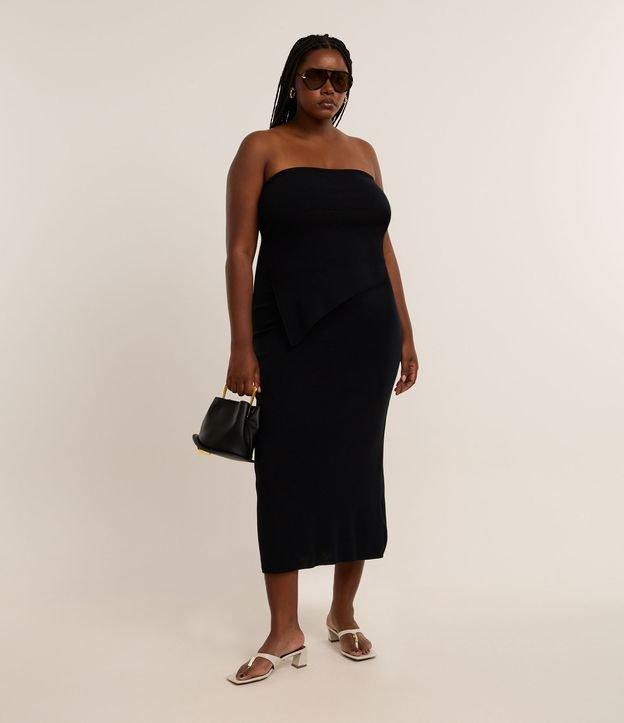 Saia Reta Midi em Tricô Curve & Plus Size - 2