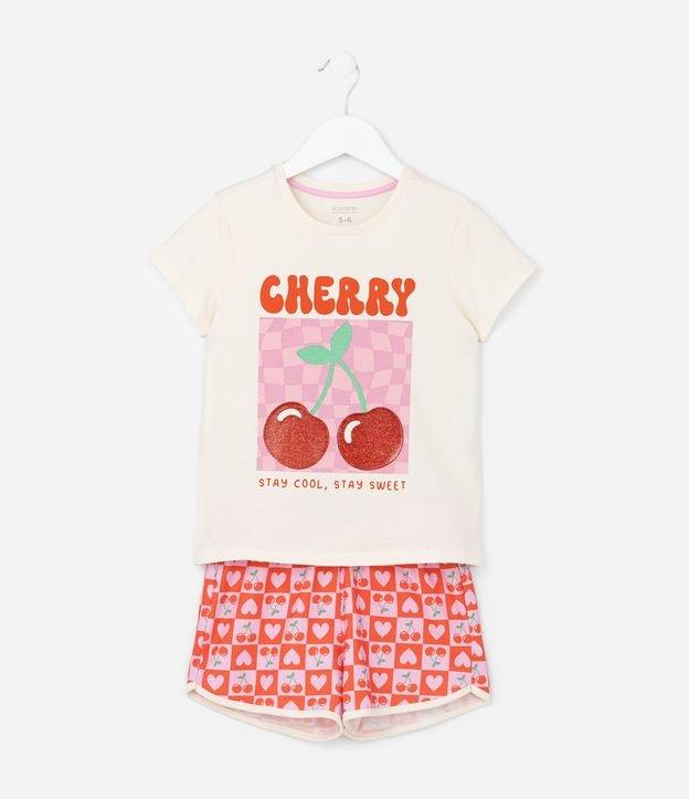 Pijama Infantil com Estampa Cereja -Tam 5 a 14 Anos - 1