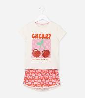 Pijama Infantil com Estampa Cereja -Tam 5 a 14 Anos - 1