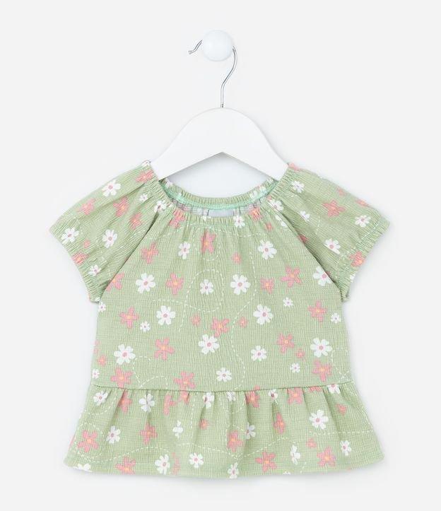 Blusa Infatil Ciganinha com Estampa Floral - Tam 0 a 18 Meses - 1