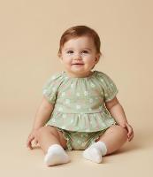 Blusa Infatil Ciganinha com Estampa Floral - Tam 0 a 18 Meses - 2