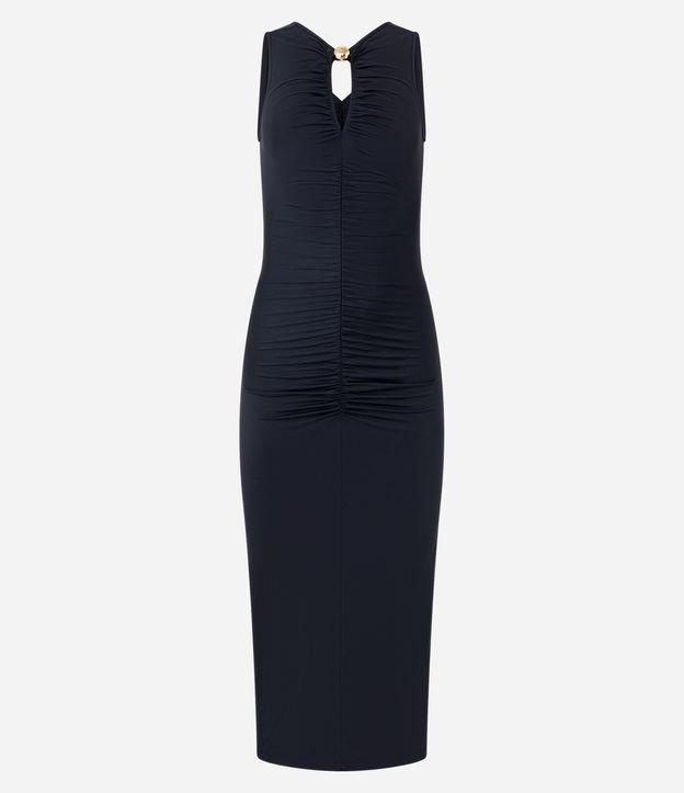 Vestido Longo em Poliamida com Aviamento no Decote - 1