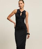 Vestido Longo em Poliamida com Aviamento no Decote - 3