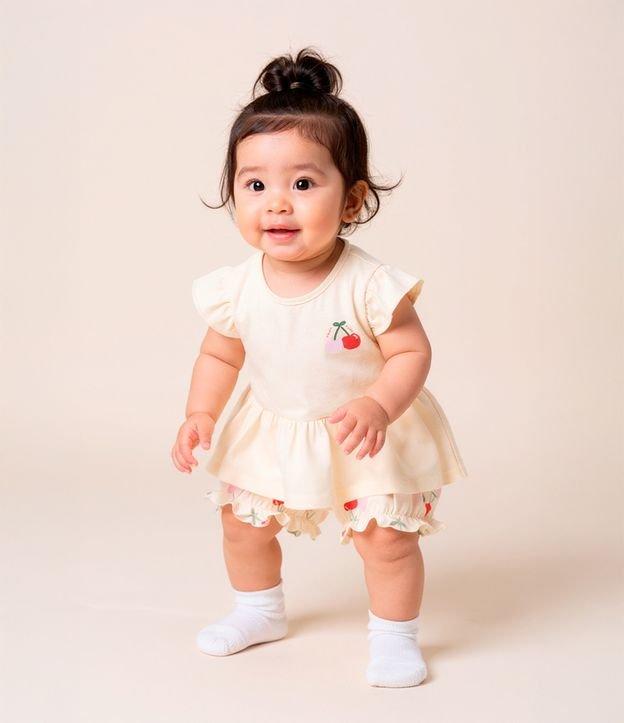 Conjunto Infantil com Estampa de Cereja - Tam 0 A 18 Meses - 2