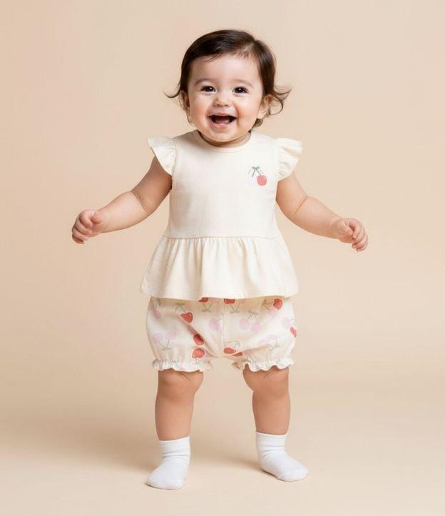 Conjunto Infantil com Estampa de Cereja - Tam 0 A 18 Meses - 3