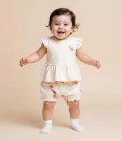 Conjunto Infantil com Estampa de Cereja - Tam 0 A 18 Meses - 3