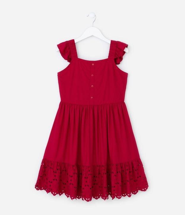 Vestido Infantil com Broderie e Franzidinho - Tam 5 a 14 anos - 1
