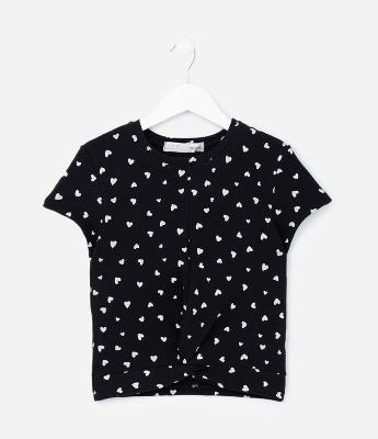 Blusa Infantil em Ribana com Nó na Barra - Tam 5 a 14 Anos