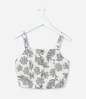 Blusa Infantil em Viscolinho com Estampa Folhagens - Tam 5 a 14 Anos - 1