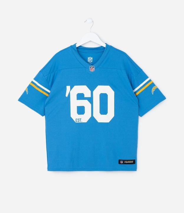 Camiseta Esportiva Infantil Estampa Los Angeles Chargers NFL - Tam 5 a 14 Anos - 1