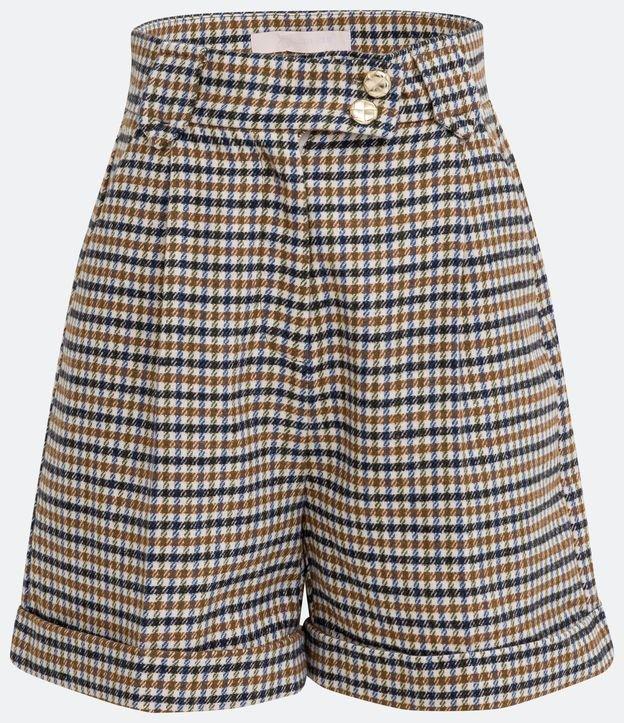 Bermuda Alfaiataria com Cós Largo e Estampa Xadrez - 1