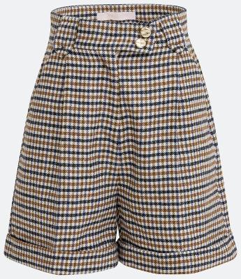 Bermuda Alfaiataria com Cós Largo e Estampa Xadrez