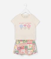 Conjunto Infantil com Estampa Florzinhas - Tam 1 a 6 Anos - 1
