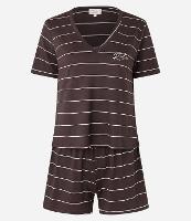 Pijama Short Doll em Viscose com Listras em Fio Metalizado - 1