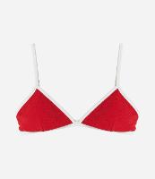 Biquíni Top Triângulo Fixo Texturizado e com Viés Contrastante - 1
