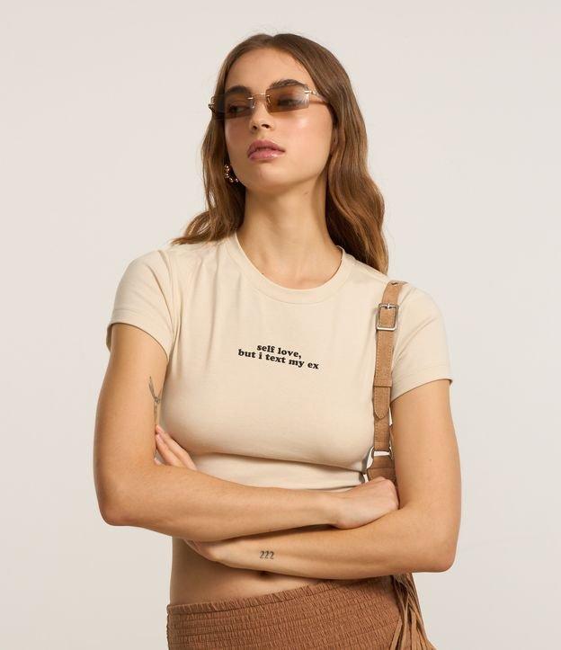 Blusa New T-shirt em Algodão com Lettering Frontal - 1