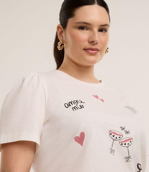 Blusa em Algodão com Manga Bufante e Estampa Romântica Curve & Plus Size - 2