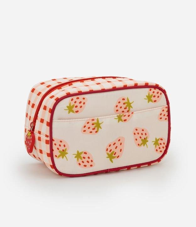 Nécessaire Retangular Media com Estampa de Moranguinho e Chaveiro - 1