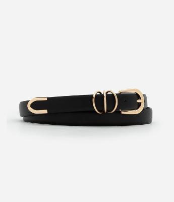 Cinto Estreito com Fivela Arredondada e Passantes Meia Lua Curve & Plus Size