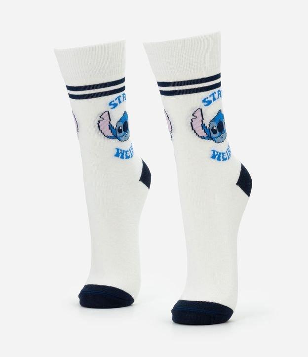 Meia Cano Alto em Algodão com Estampa Stitch Stay Weird - 1