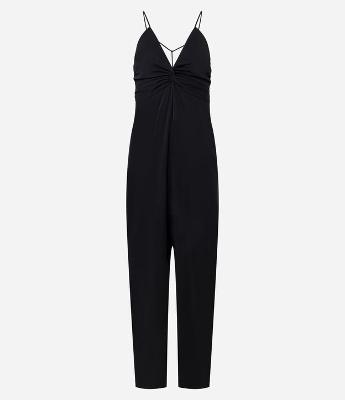 Macacão em Viscose com Torcido no Decote Profundo