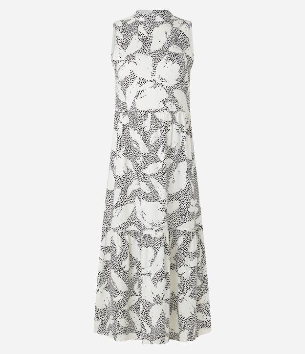 Vestido Evasê Longo em Viscose com Estampa Onça Floral - 1