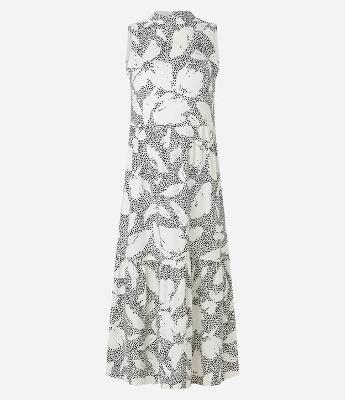 Vestido Evasê Longo em Viscose com Estampa Onça Floral