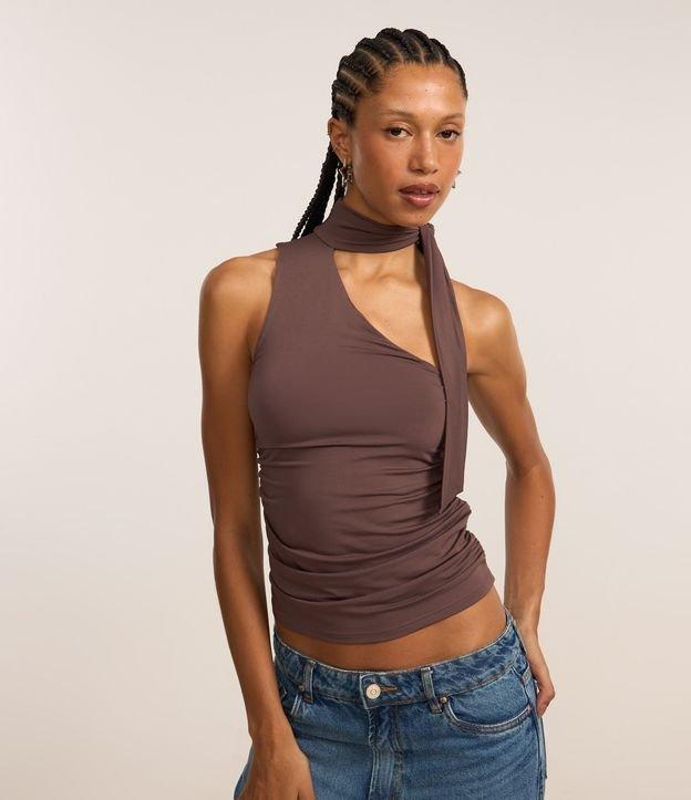Blusa Ombro Só com Amarração na Gola - 2