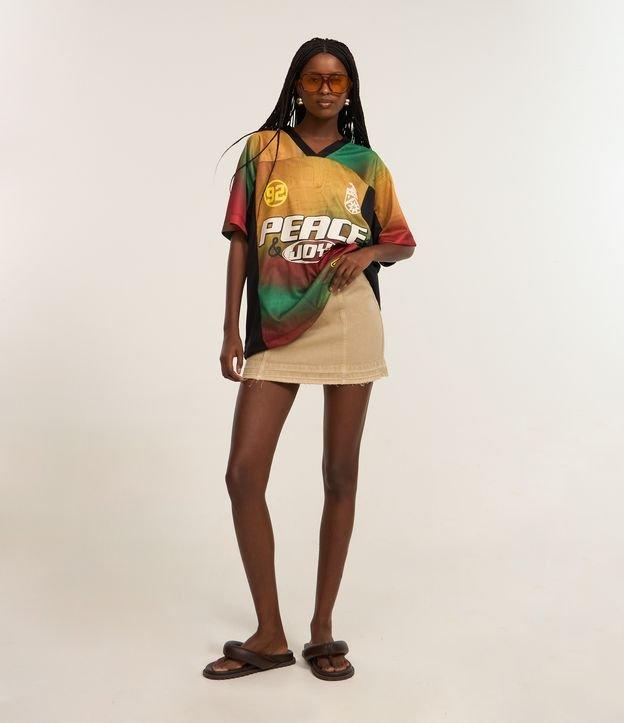 Saia Curta em Sarja com Recortes e Cintura Baixa - 2