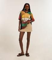 Saia Curta em Sarja com Recortes e Cintura Baixa - 2