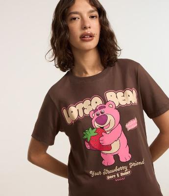 Camiseta Alongada em Algodão com Estampa Lotso Bear