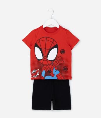 Conjunto Infantil com Estampa do Homem-Aranha Spidey - Tam 2 a 6 Anos
