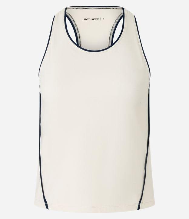 Regata Esportiva em Microfibra com Gola Halter e Vieses Contrastantes - 1
