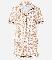 Pijama Short Doll Americano em Viscose com Estampa de Capivaras Divertidas - 1