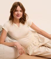 Blusa de Pijama em Ribana com Botões no Decote - 2