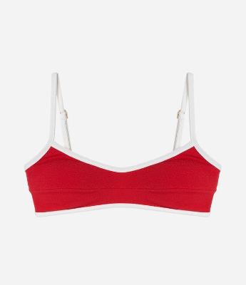 Biquíni Top Camisetinha Texturizado com Viés Contrastante