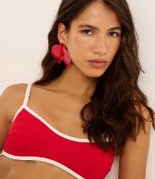 Biquíni Top Camisetinha Texturizado com Viés Contrastante - 2