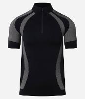 Camiseta Muscle Seamless com Estampa Abstrata e Gola com Zíper - 1