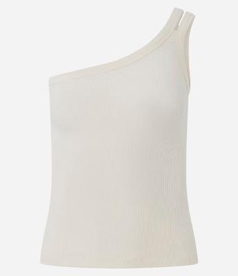 Blusa em Ribana com Um Ombro Só e Alça Dupla