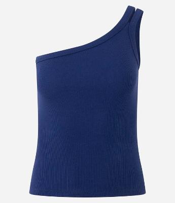 Blusa em Ribana com Um Ombro Só e Alça Dupla