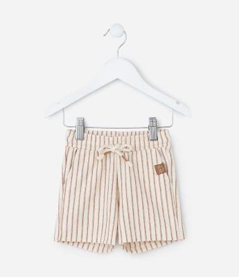 Bermuda Infantil com Estampa Listrada - Tam 1 a 6 Anos