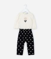 Conjunto Infantil com Estampa Florzinhas - Tam 0 a 18 meses - 1