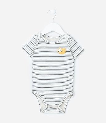 Body Infantil com Bordado Interativo de Gatinho - Tam 0 a 18 meses