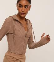 Jaqueta Esportiva em Microfibra com Capuz e Recorte em Tule - 1