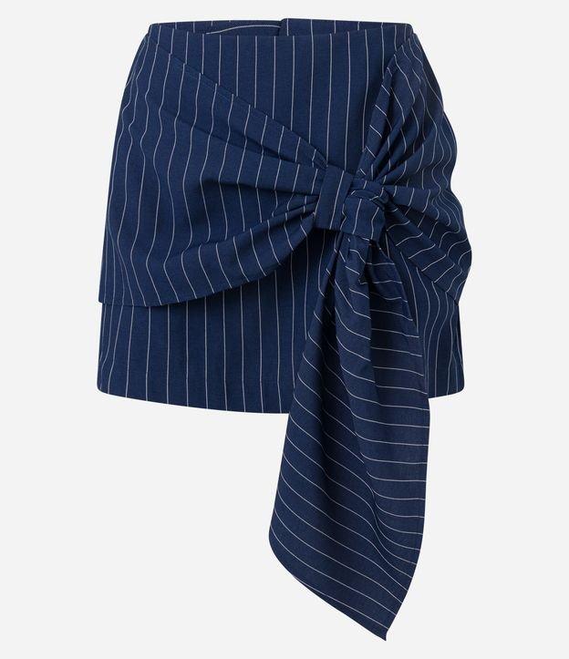 Saia Curta Alfaiatada com Risca de Giz e Laço - 1