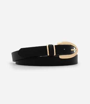 Cinto Médio em PU com Fivela Oval Curve & Plus Size