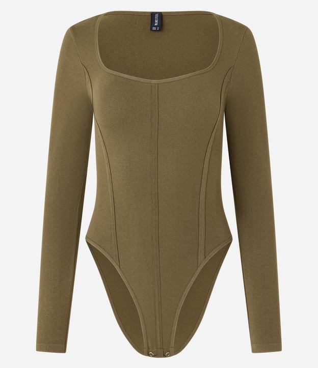 Body em Poliamida Seamless e Decote Quadrado - 1