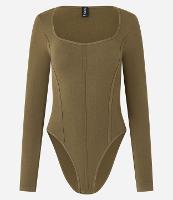 Body em Poliamida Seamless e Decote Quadrado - 1