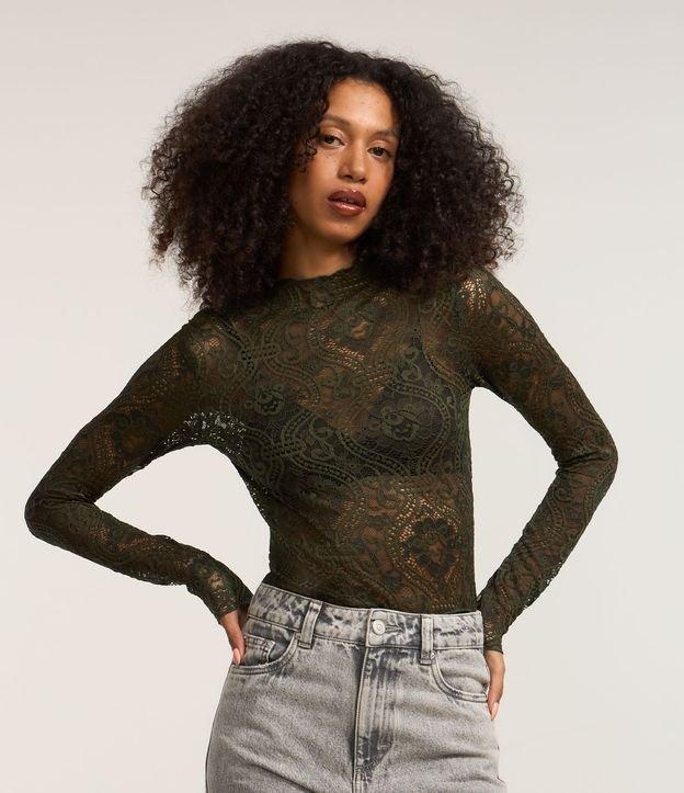 Blusa em Renda Floral com Transparencia - 1