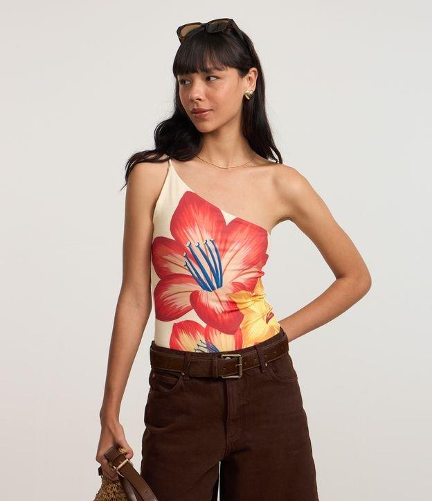 Body em Microfibra com Ombro Só e Alcinha Fina - 1